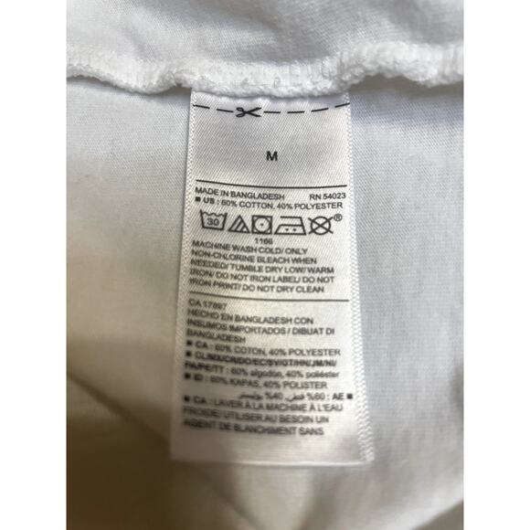 Old Navy Striped Retro Soft Washed White Long Sleeve Crew Neck Men's Tee Medium - Picture 6 of 8